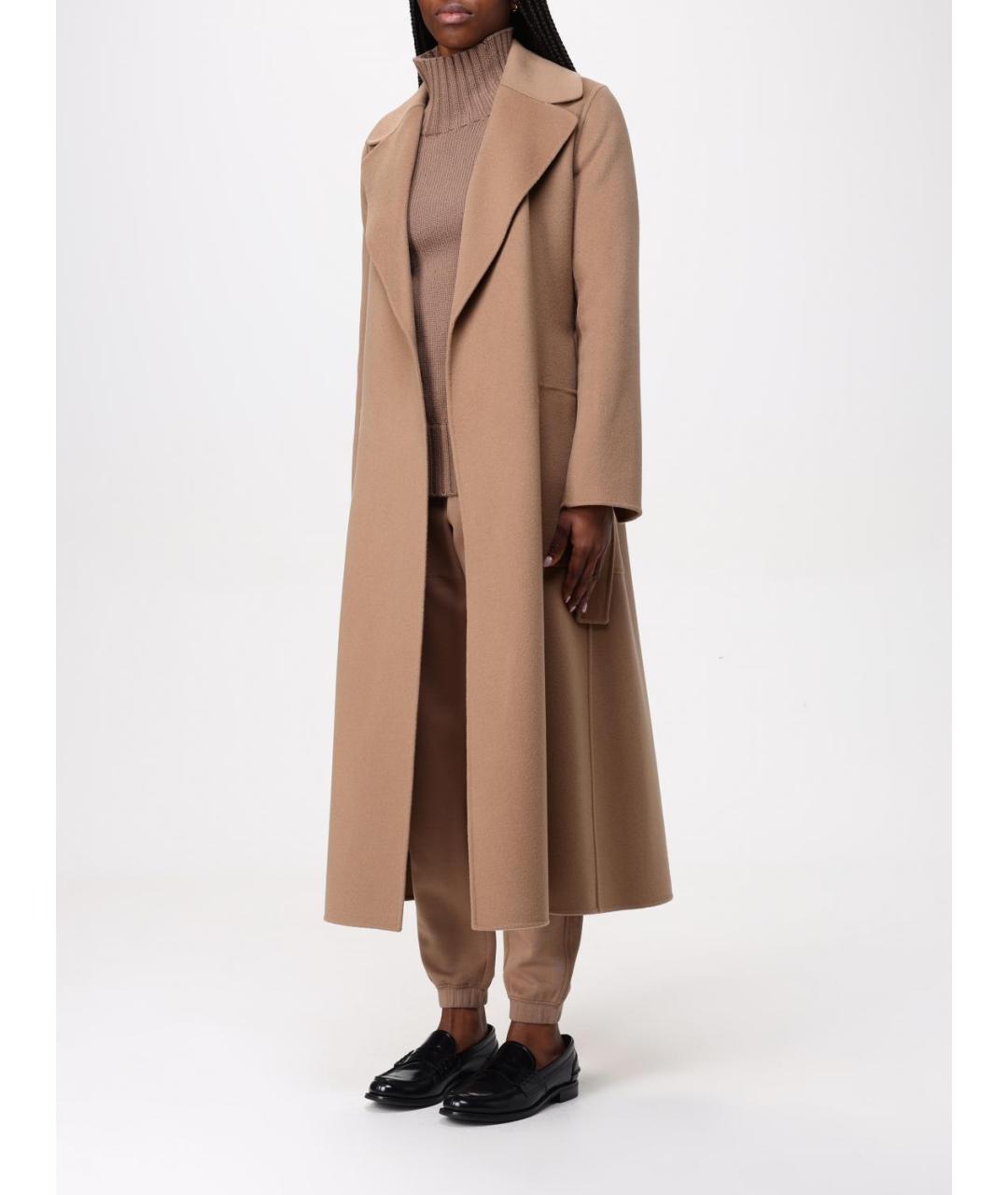 'S MAX MARA Бежевое шерстяное пальто, фото 4