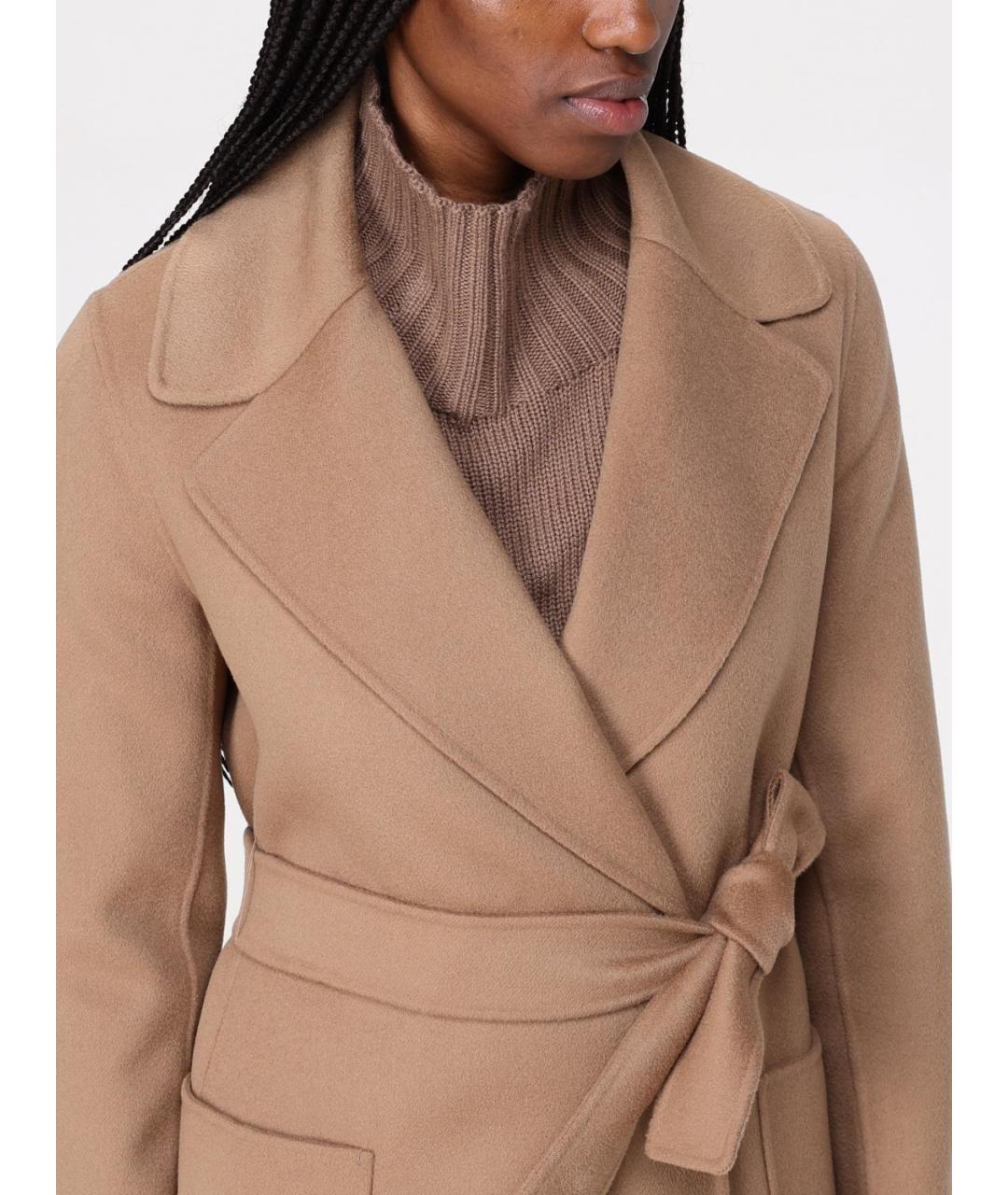 'S MAX MARA Бежевое шерстяное пальто, фото 5