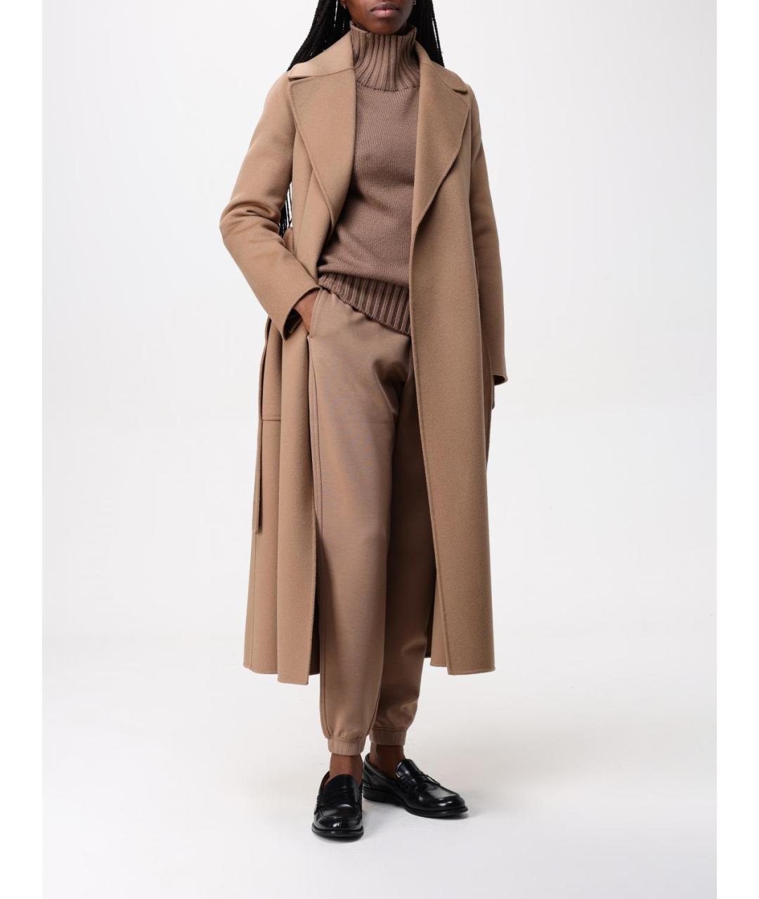 'S MAX MARA Бежевое шерстяное пальто, фото 2