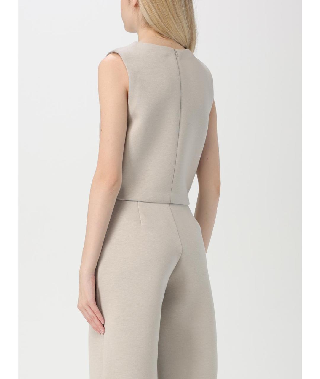 'S MAX MARA Бежевая вискозная майка, фото 3