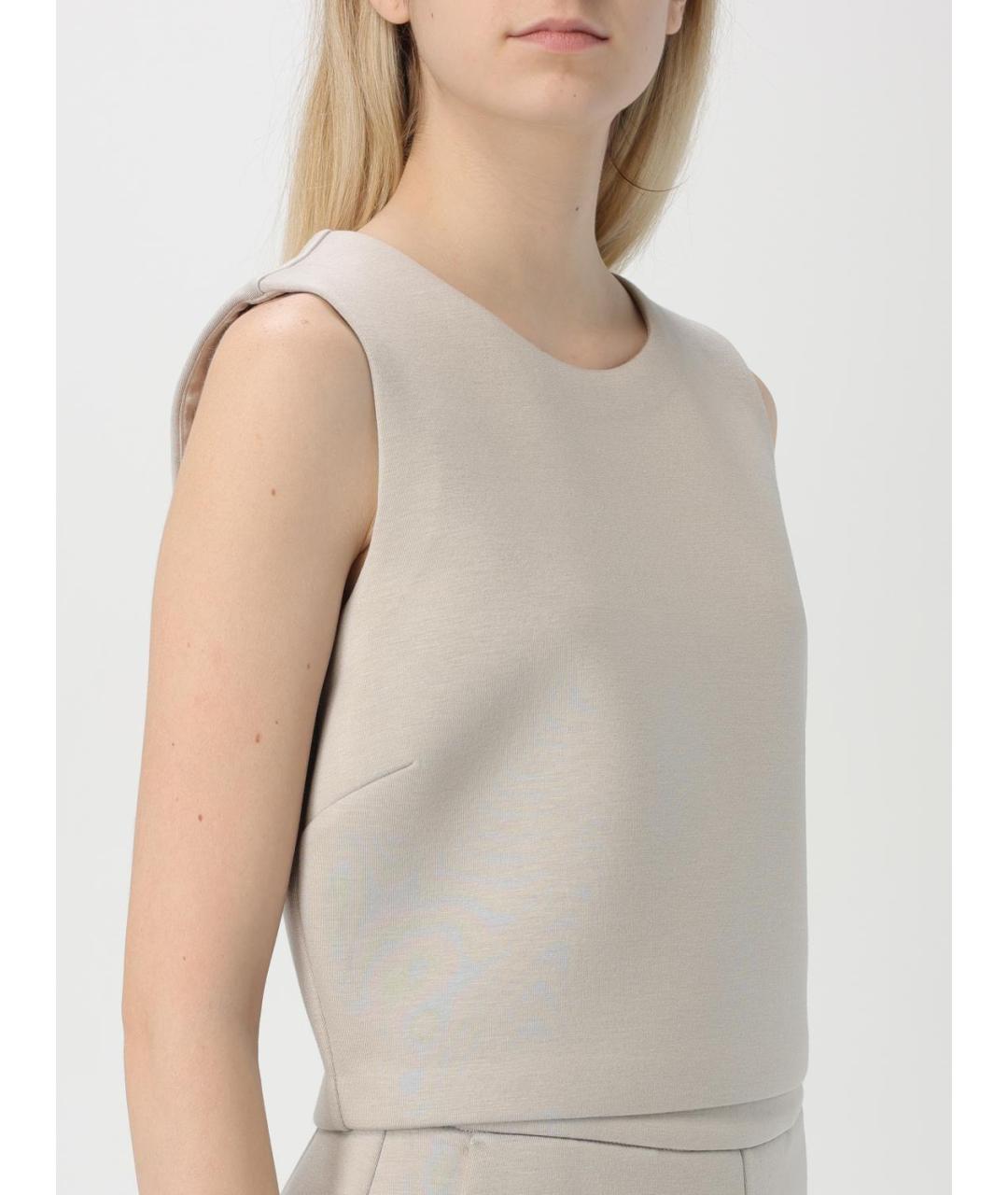 'S MAX MARA Бежевая вискозная майка, фото 5