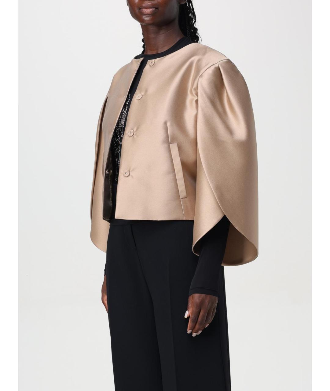 ALBERTA FERRETTI Золотой полиэстеровый жакет/пиджак, фото 3