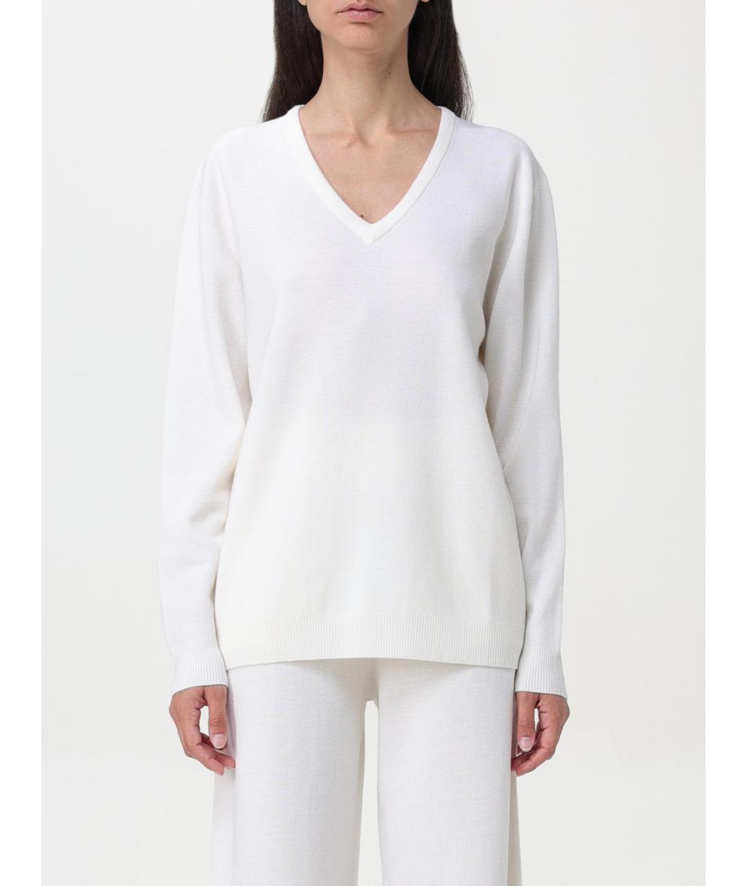 MAX MARA Белый шерстяной джемпер / свитер, фото 6