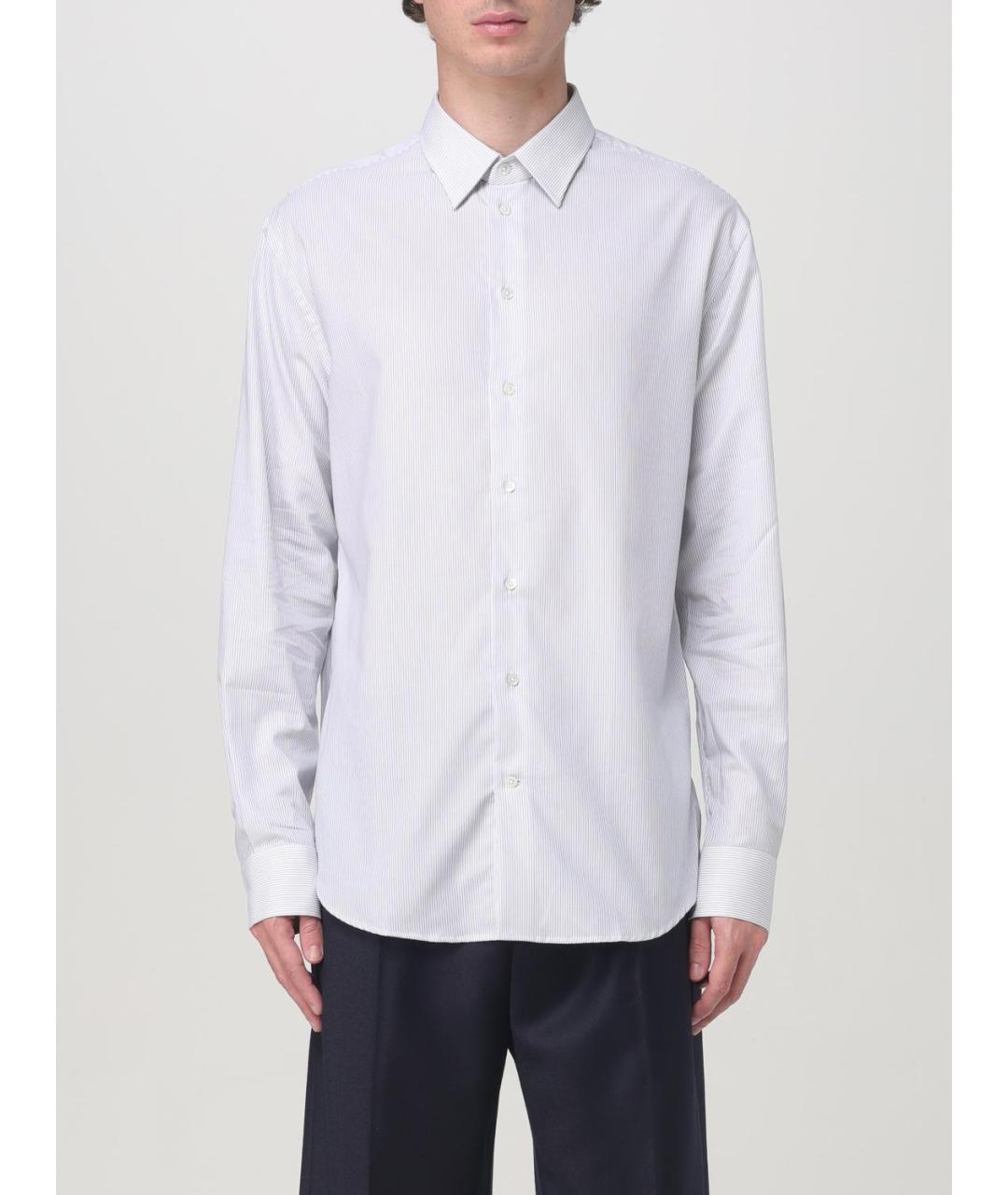 EMPORIO ARMANI Белая хлопковая классическая рубашка, фото 5