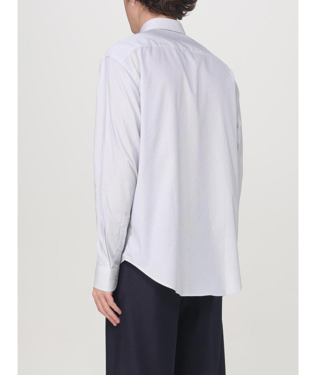 EMPORIO ARMANI Белая хлопковая классическая рубашка, фото 3