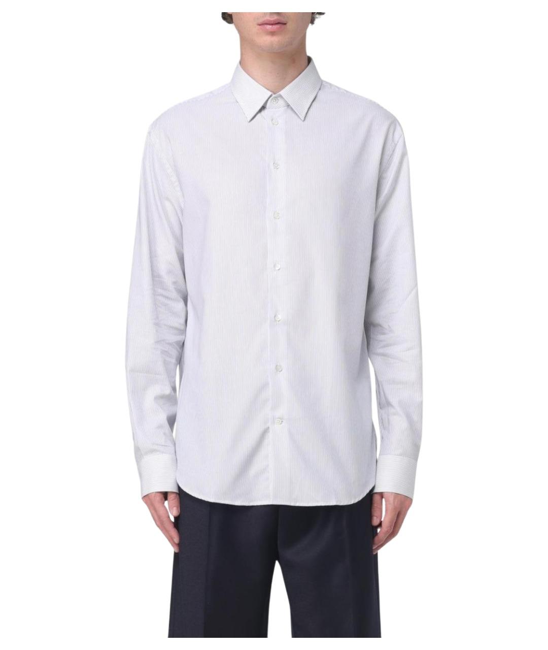 EMPORIO ARMANI Белая хлопковая классическая рубашка, фото 1