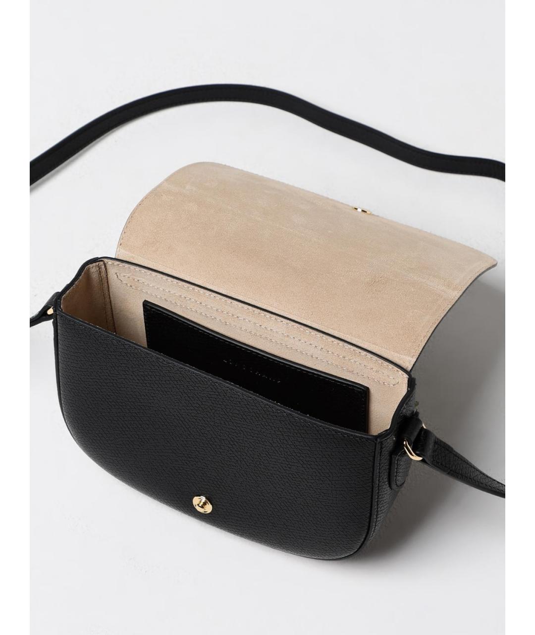 LONGCHAMP Черная кожаная сумка через плечо, фото 3