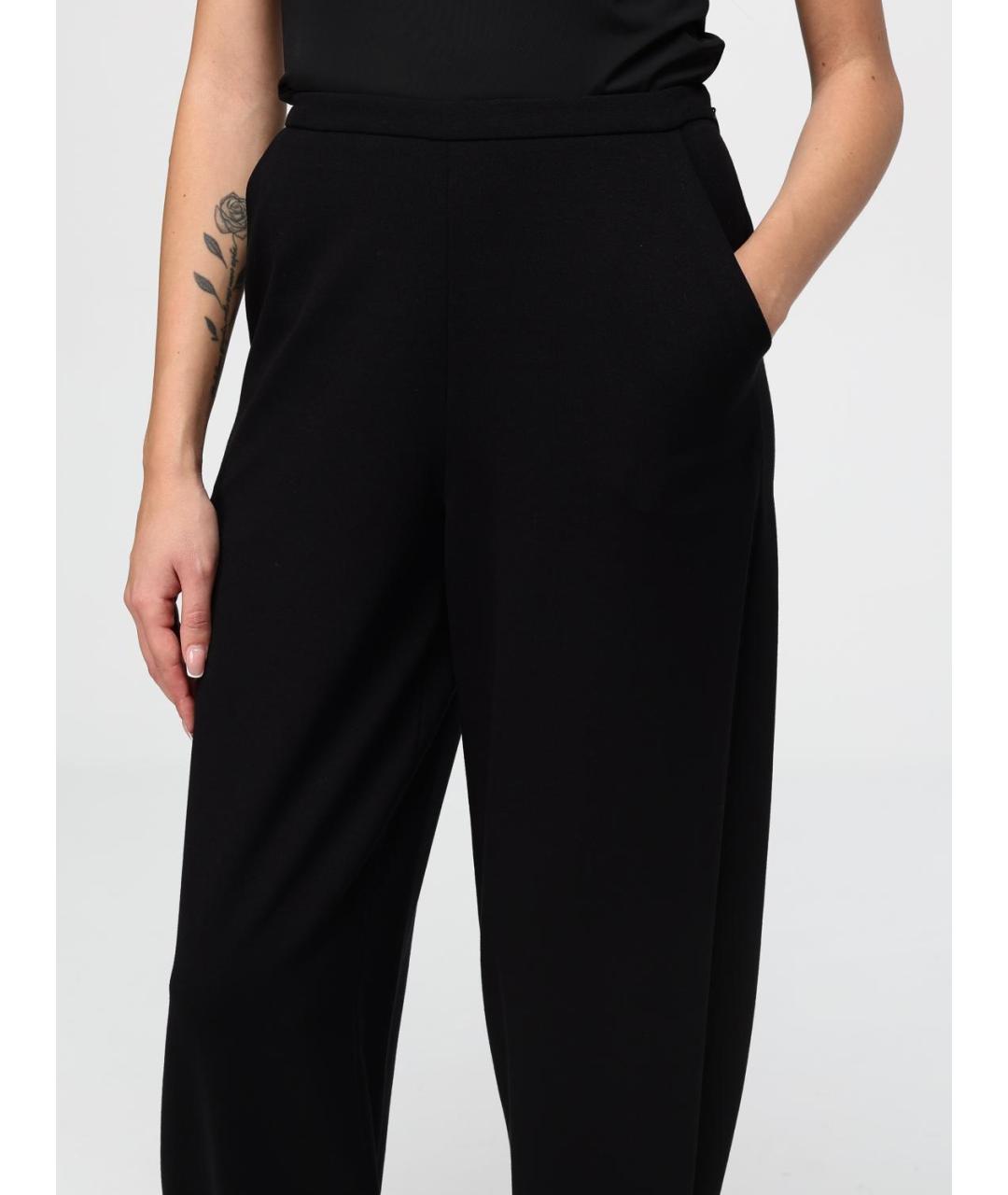 EMPORIO ARMANI Черные полиамидовые прямые брюки, фото 4