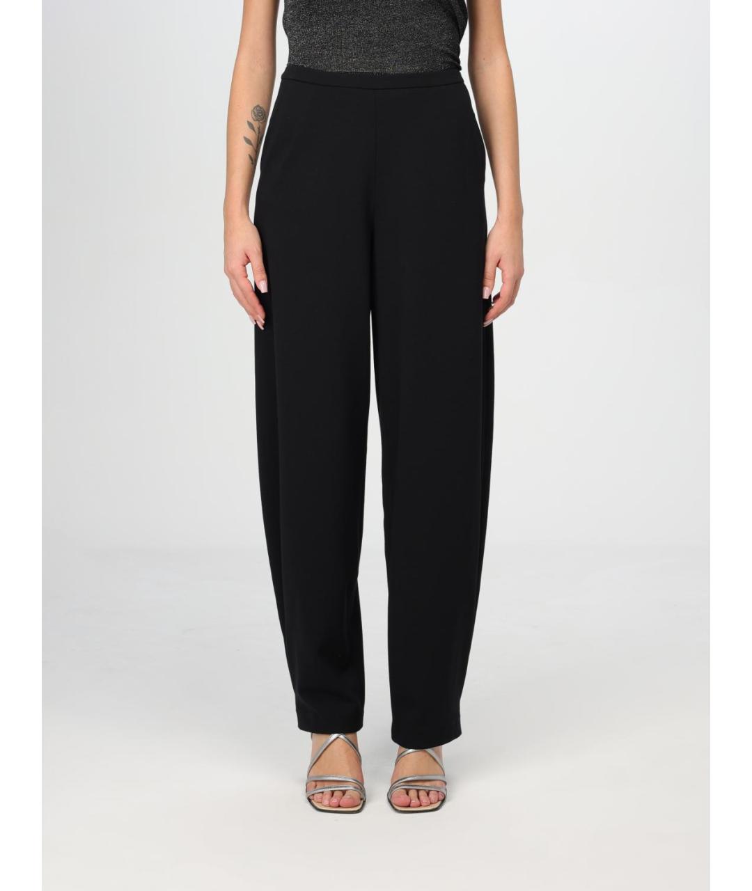 EMPORIO ARMANI Черные полиамидовые прямые брюки, фото 5