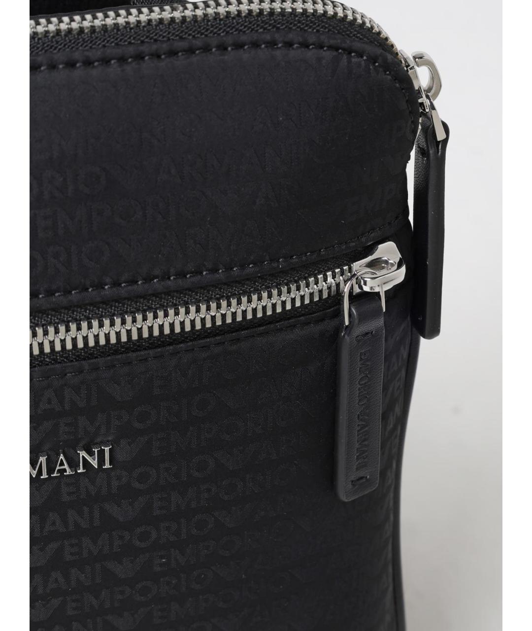 EMPORIO ARMANI Черная синтетическая сумка на плечо, фото 3