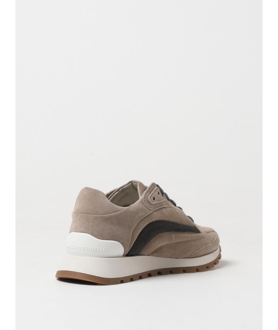 BRUNELLO CUCINELLI Бежевые замшевые кроссовки, фото 3