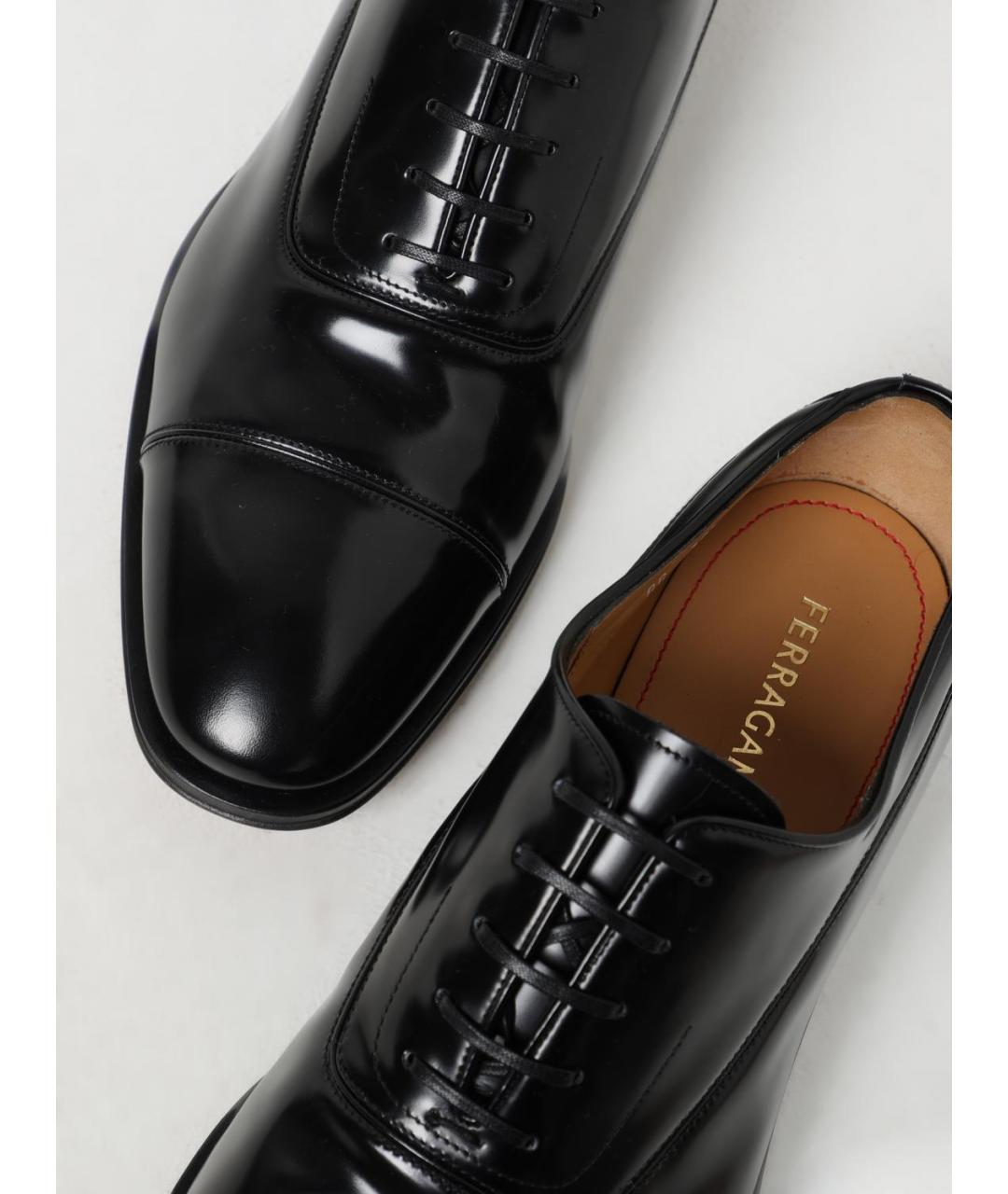 FERRAGAMO Черные кожаные туфли, фото 4