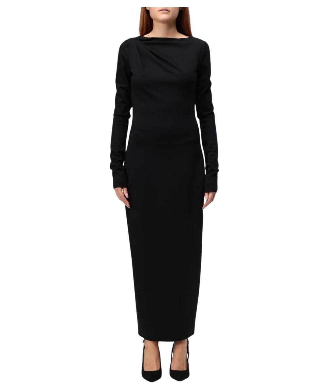 EMPORIO ARMANI Черное шерстяное вечернее платье, фото 1