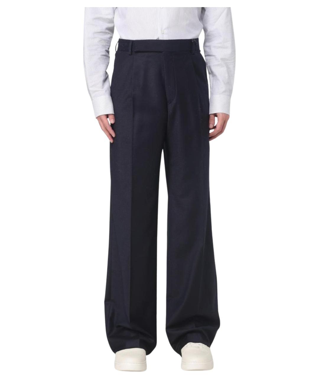 EMPORIO ARMANI Синие шерстяные повседневные брюки, фото 1