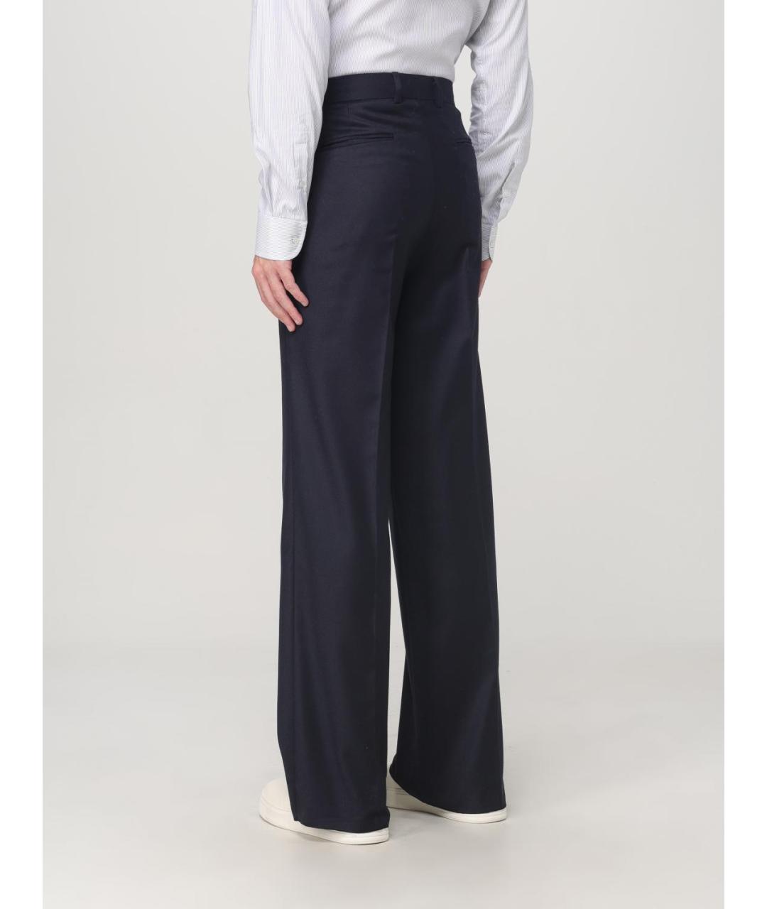 EMPORIO ARMANI Синие шерстяные повседневные брюки, фото 3