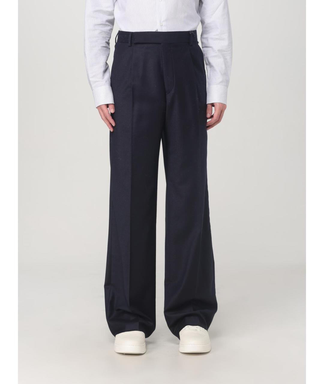 EMPORIO ARMANI Синие шерстяные повседневные брюки, фото 5