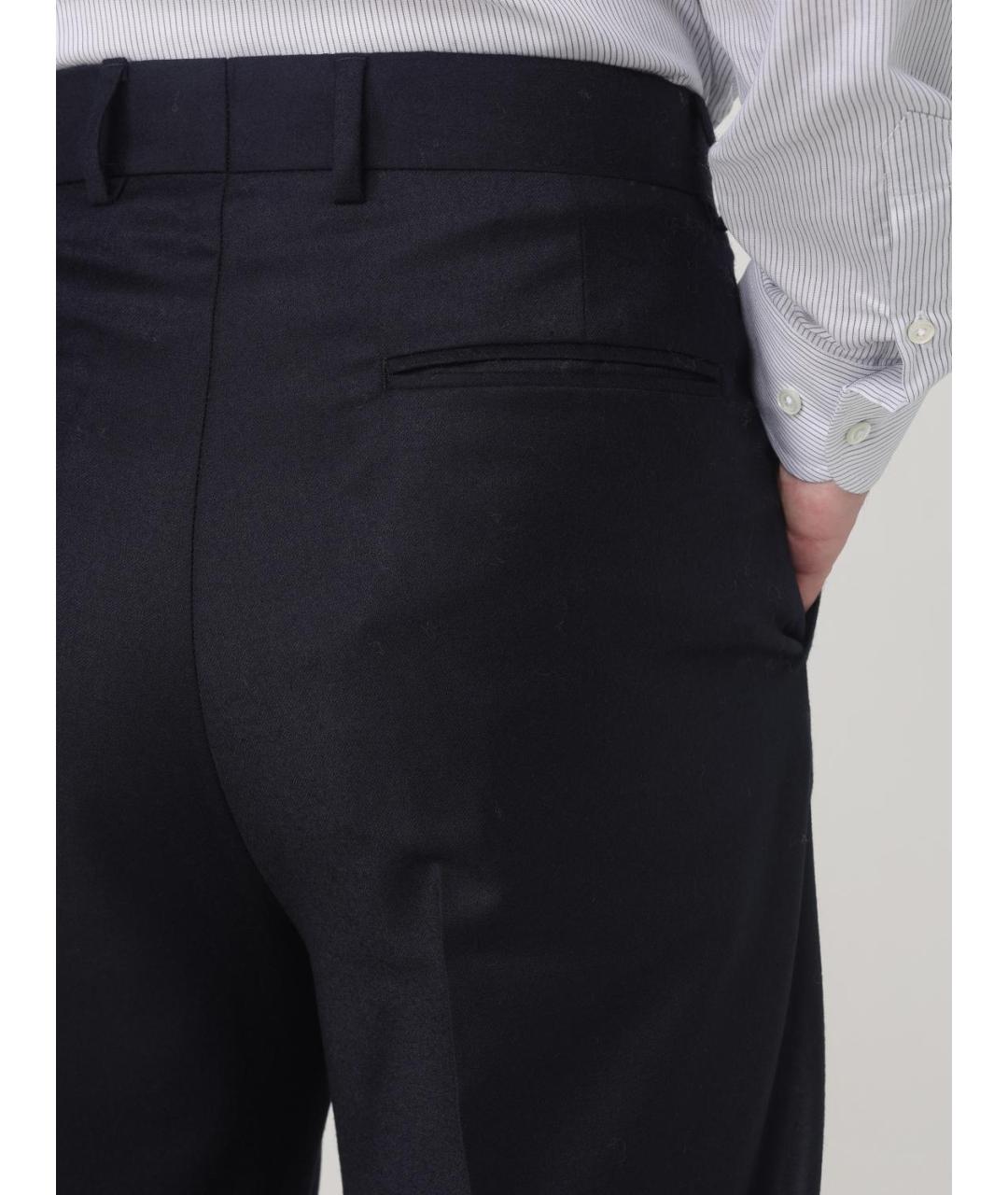 EMPORIO ARMANI Синие шерстяные повседневные брюки, фото 4