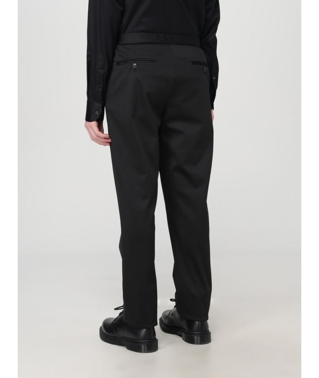 EMPORIO ARMANI Черные полиэстеровые повседневные брюки, фото 3
