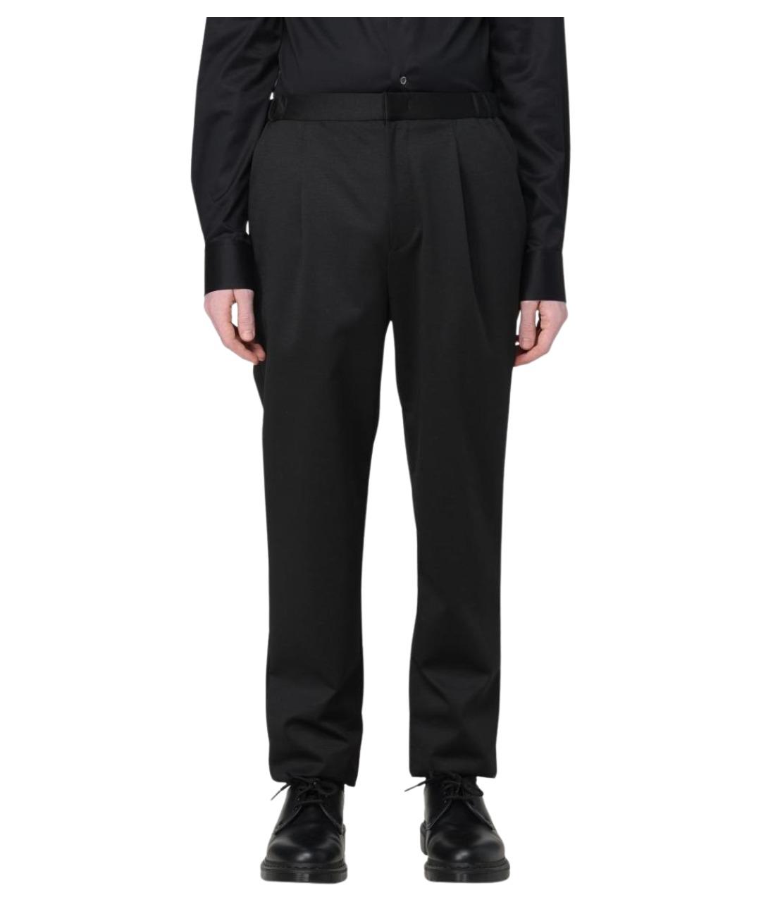 EMPORIO ARMANI Черные полиэстеровые повседневные брюки, фото 1