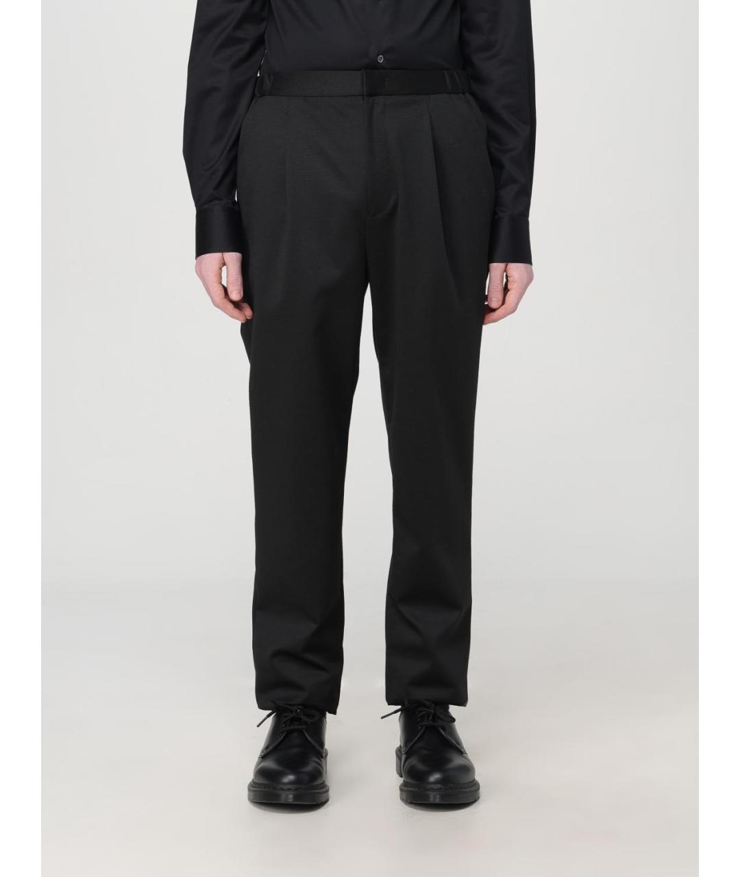 EMPORIO ARMANI Черные полиэстеровые повседневные брюки, фото 5