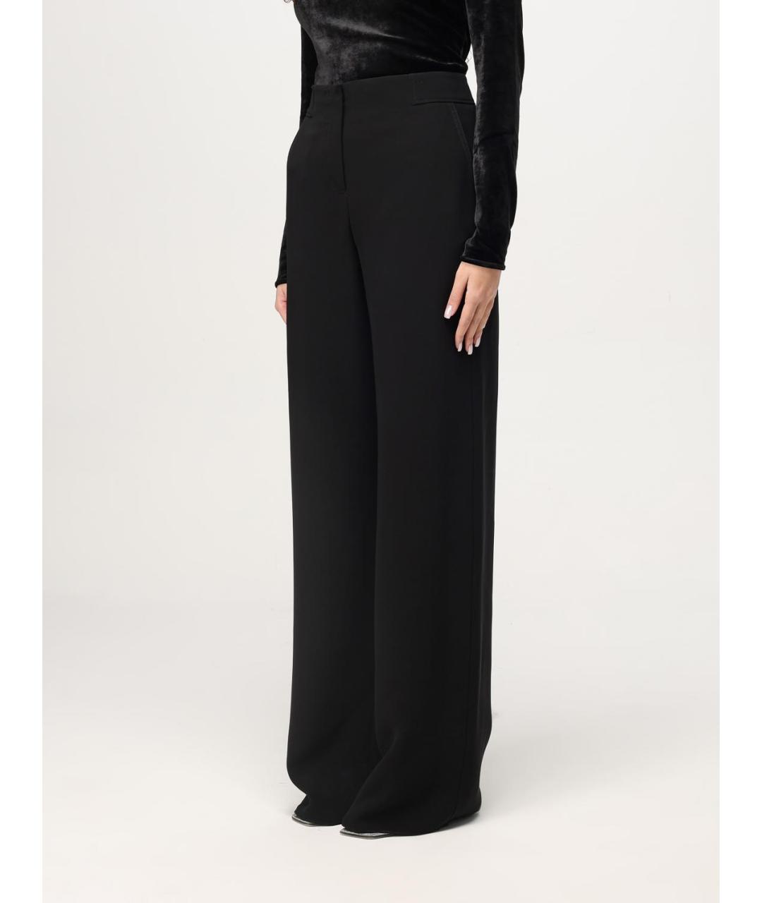 GIORGIO ARMANI Черные шелковые прямые брюки, фото 4