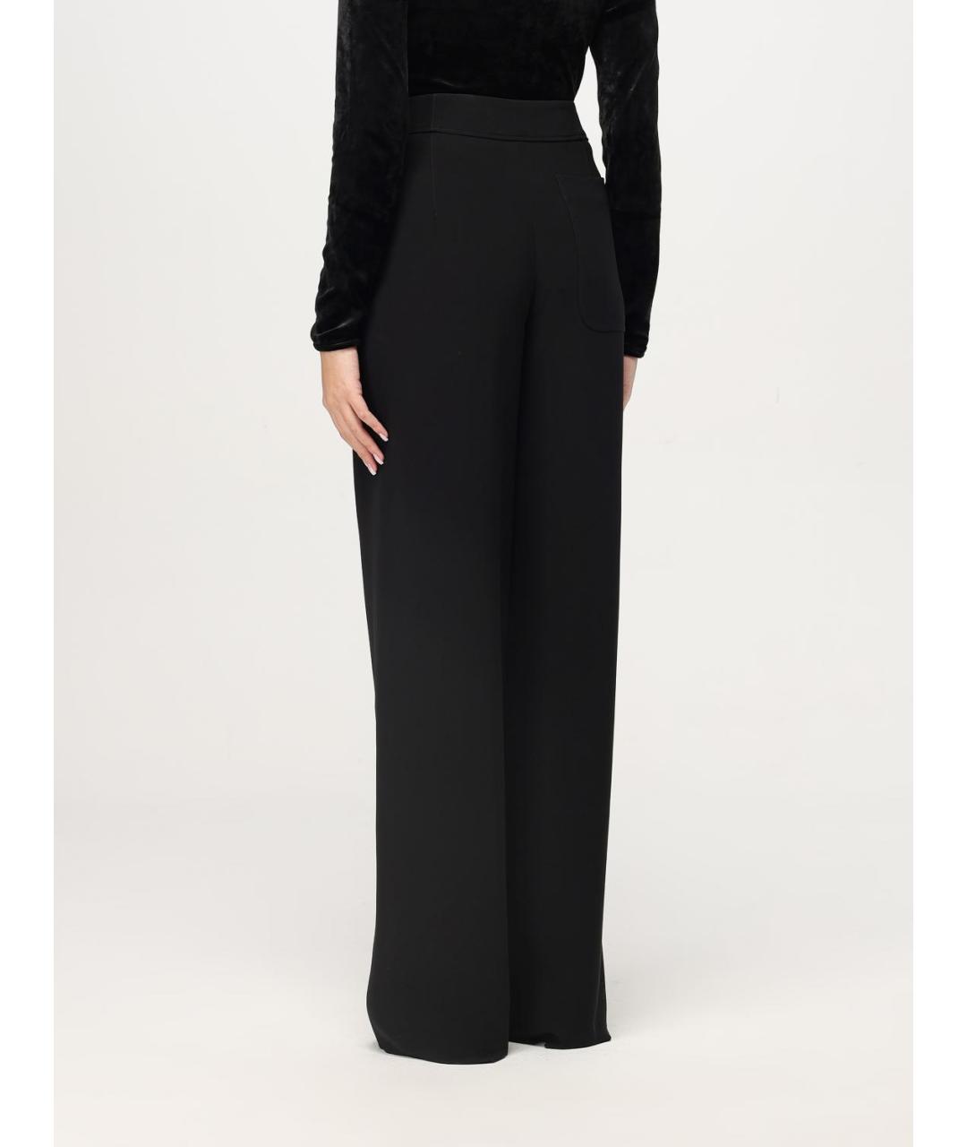 GIORGIO ARMANI Черные шелковые прямые брюки, фото 3