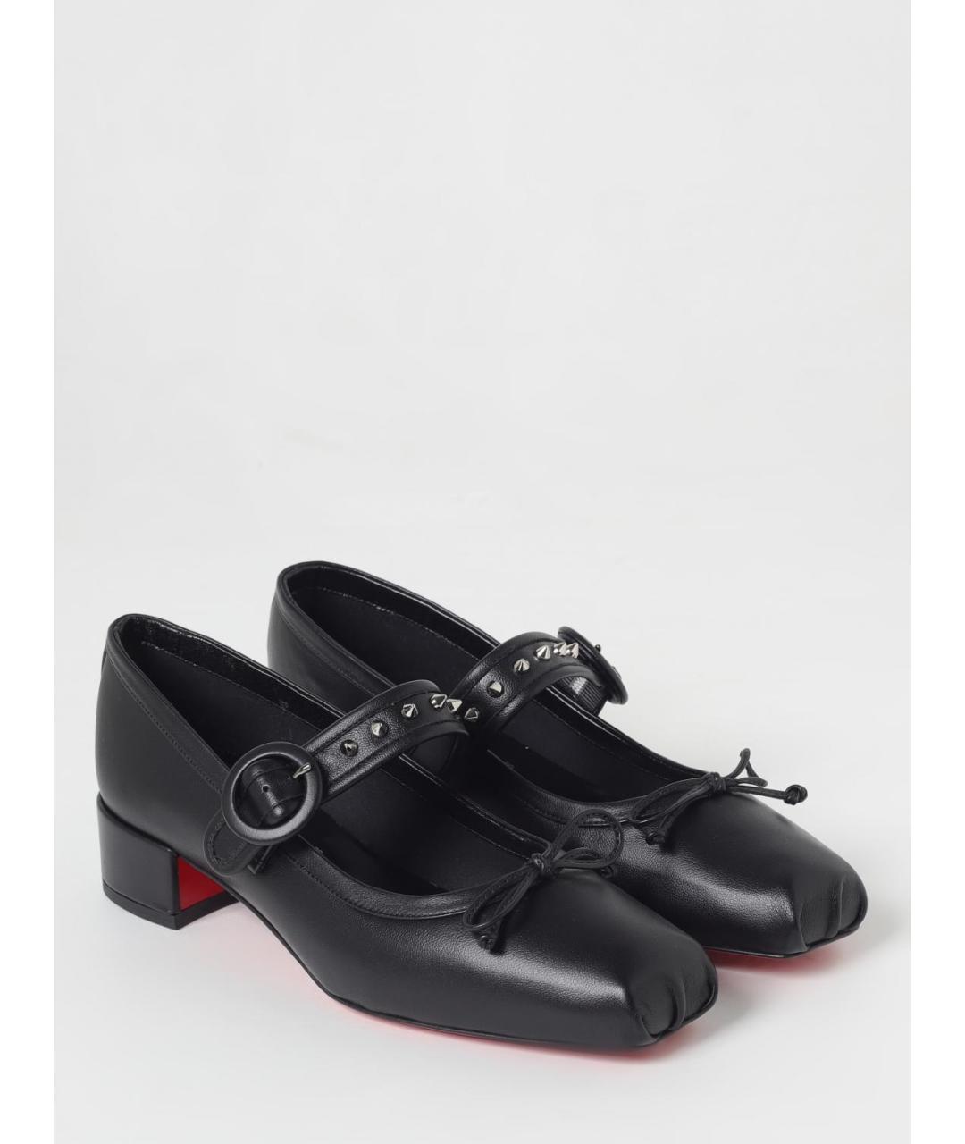 CHRISTIAN LOUBOUTIN Черные кожаные туфли, фото 2