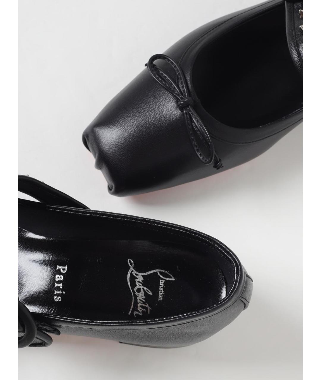 CHRISTIAN LOUBOUTIN Черные кожаные туфли, фото 4