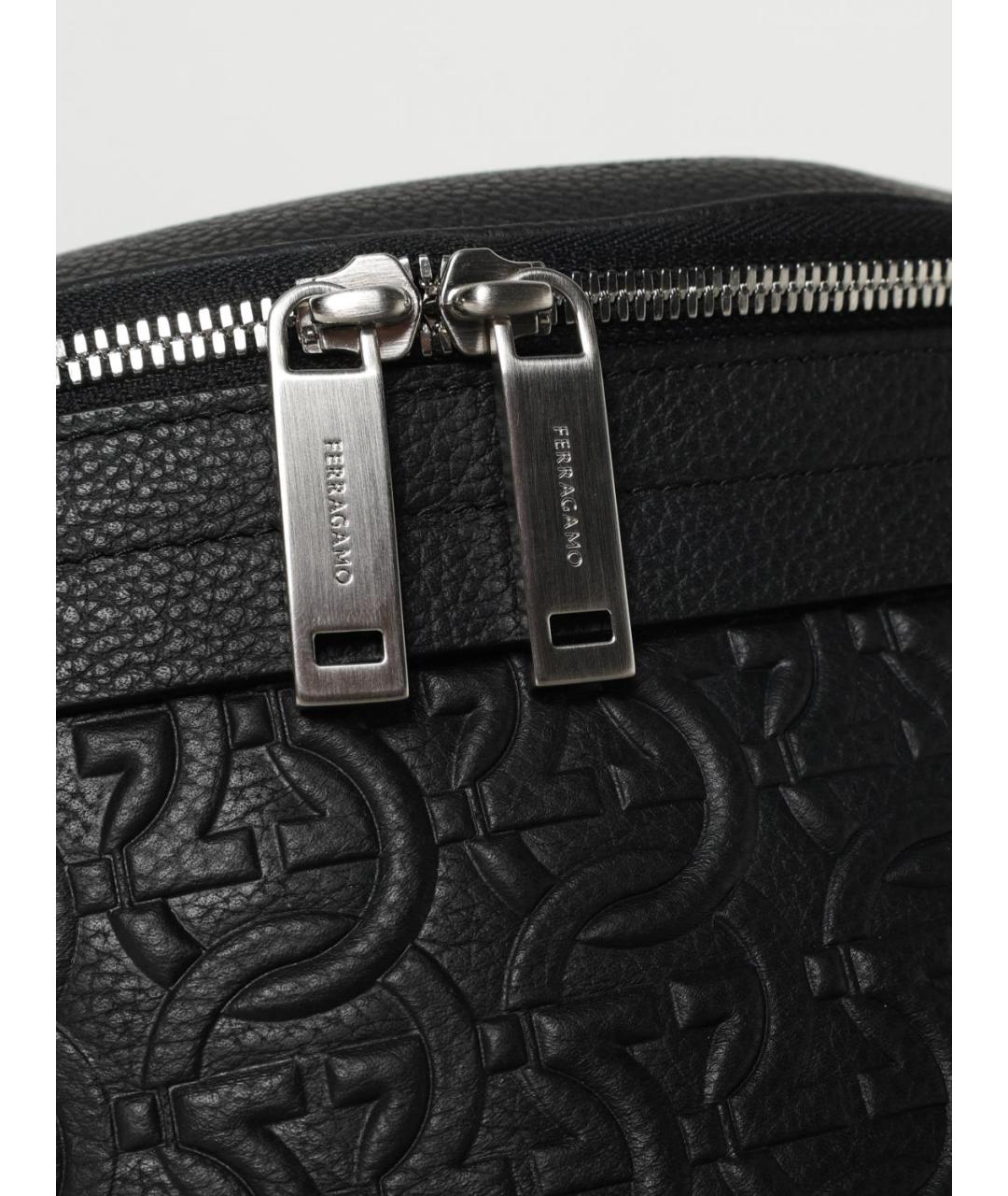 FERRAGAMO Черная кожаная поясная сумка, фото 4