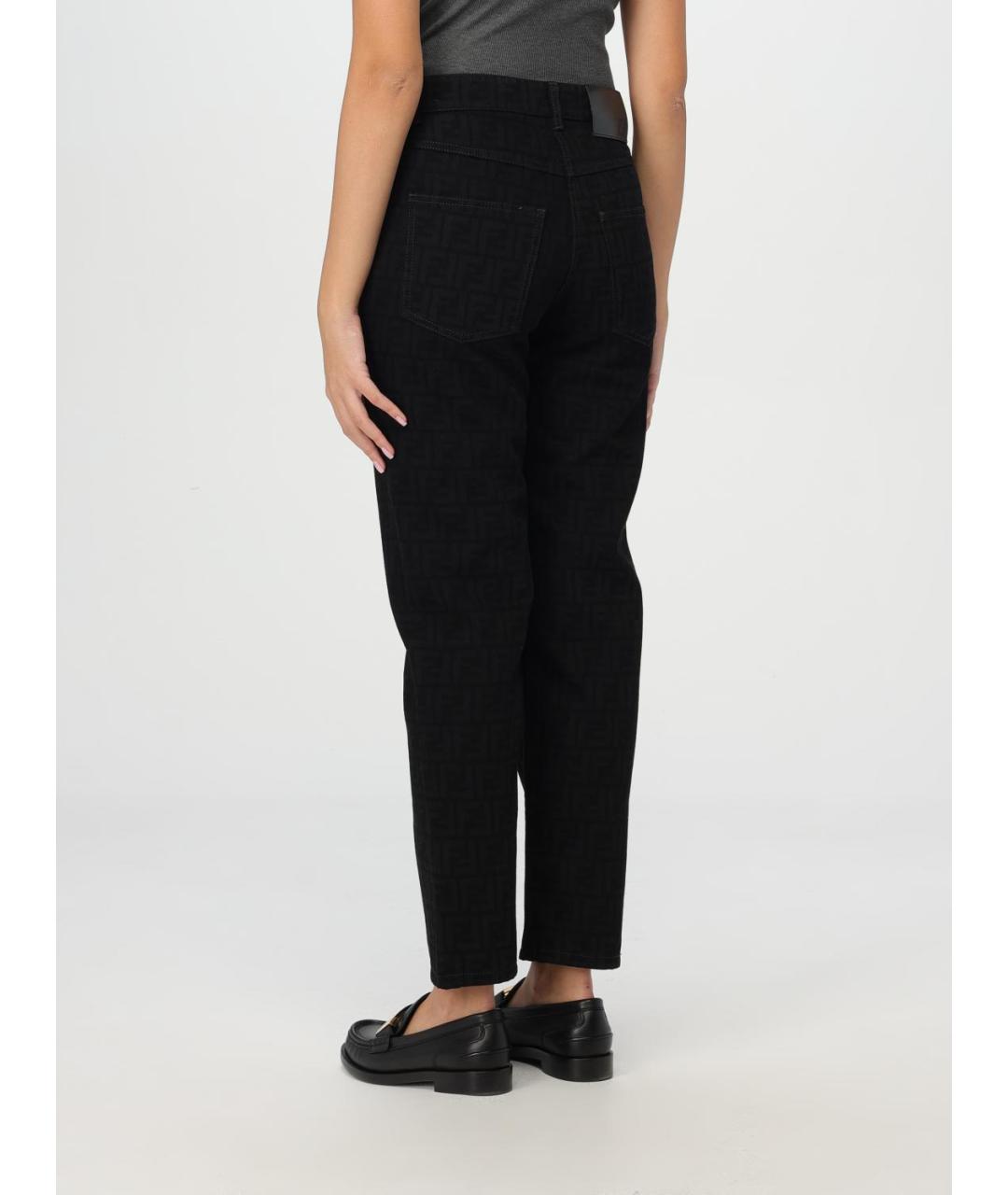 FENDI Черные хлопковые прямые джинсы, фото 4