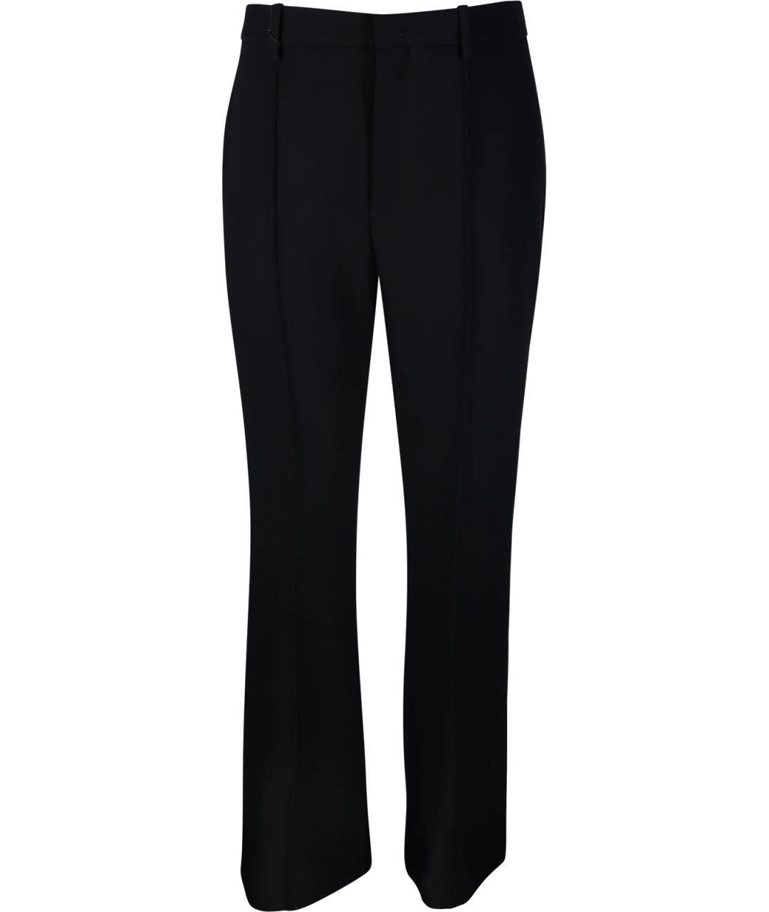 BOTTEGA VENETA Черные шерстяные прямые брюки, фото 1