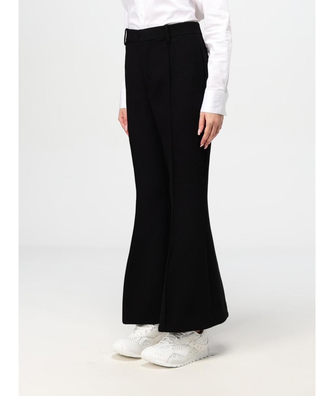 BOTTEGA VENETA Черные шерстяные прямые брюки, фото 5