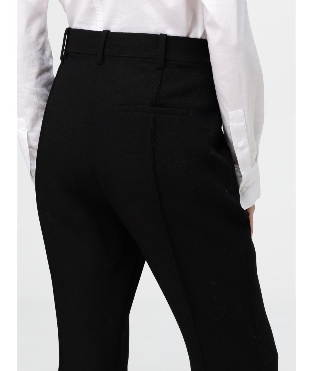 BOTTEGA VENETA Черные шерстяные прямые брюки, фото 6