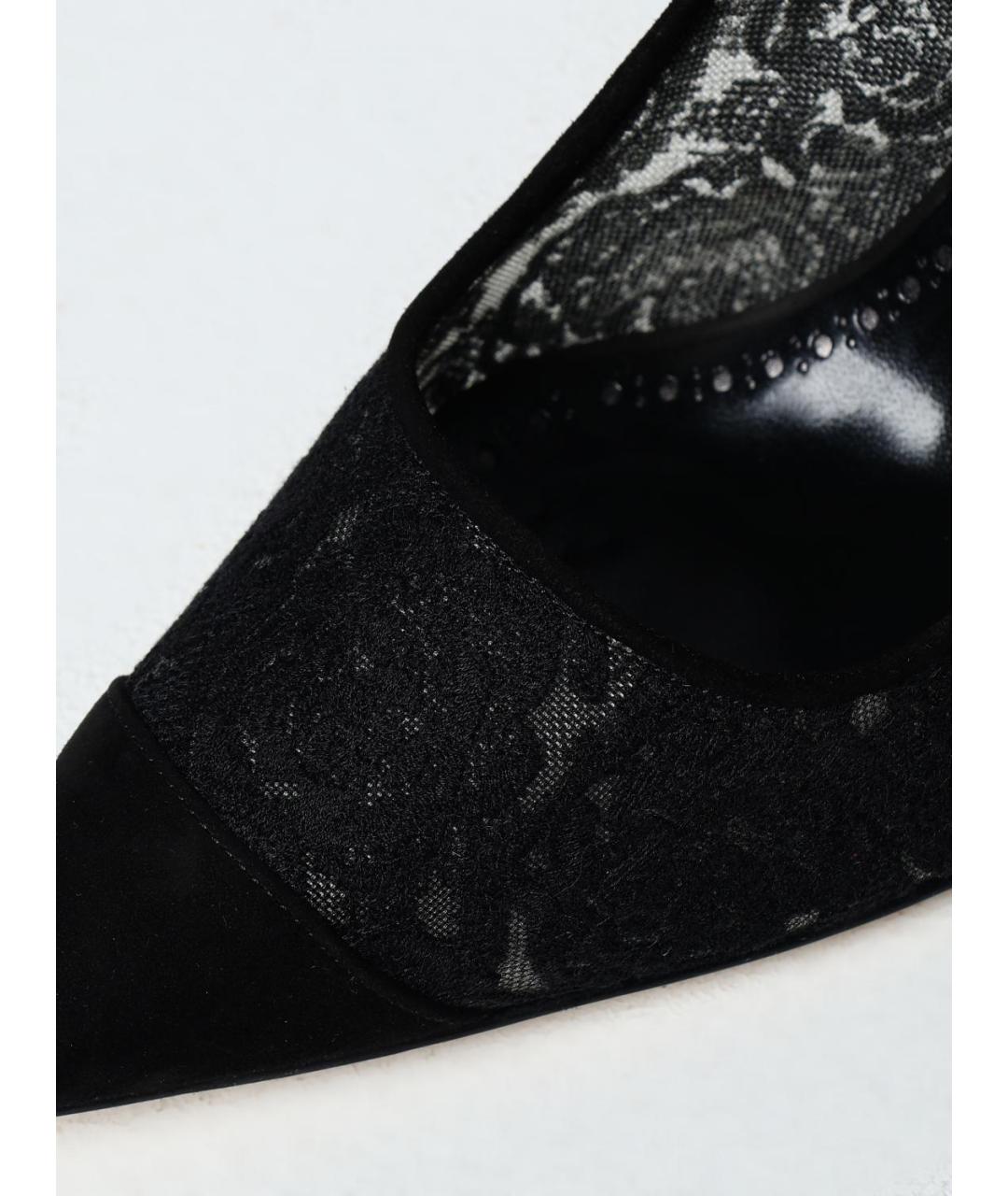 MANOLO BLAHNIK Черные текстильные туфли, фото 4