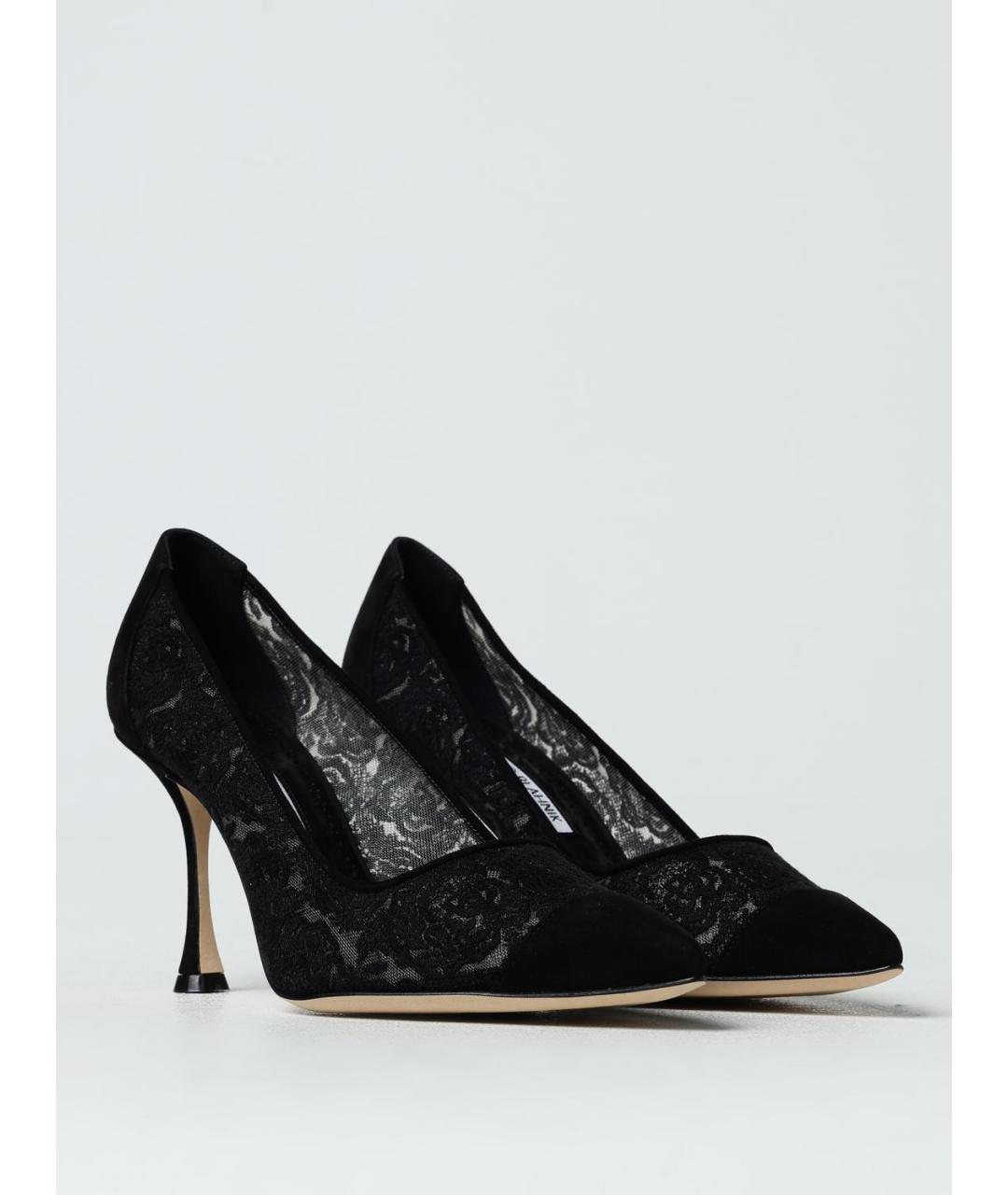 MANOLO BLAHNIK Черные текстильные туфли, фото 2