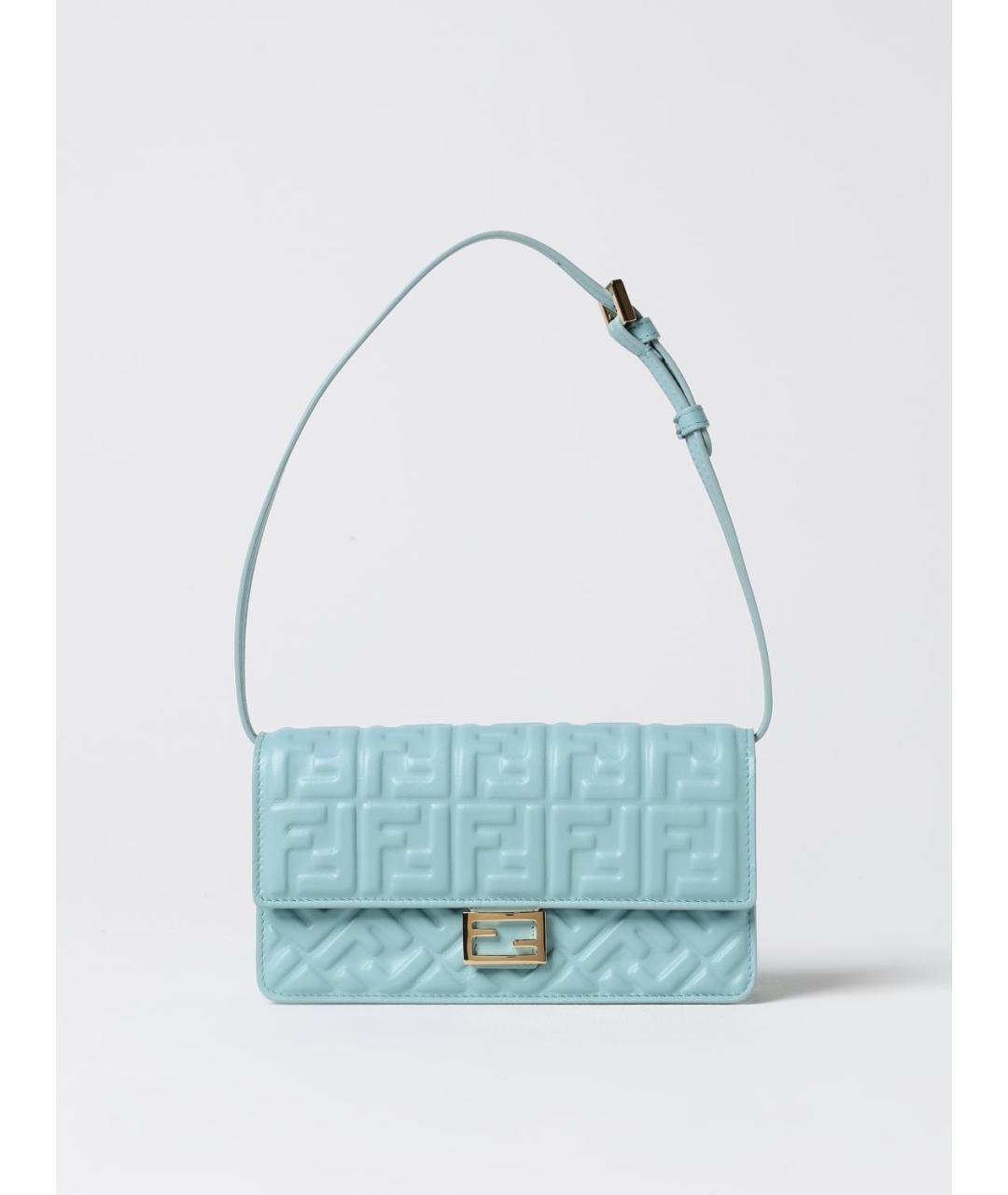 FENDI Голубая кожаная сумка через плечо, фото 6