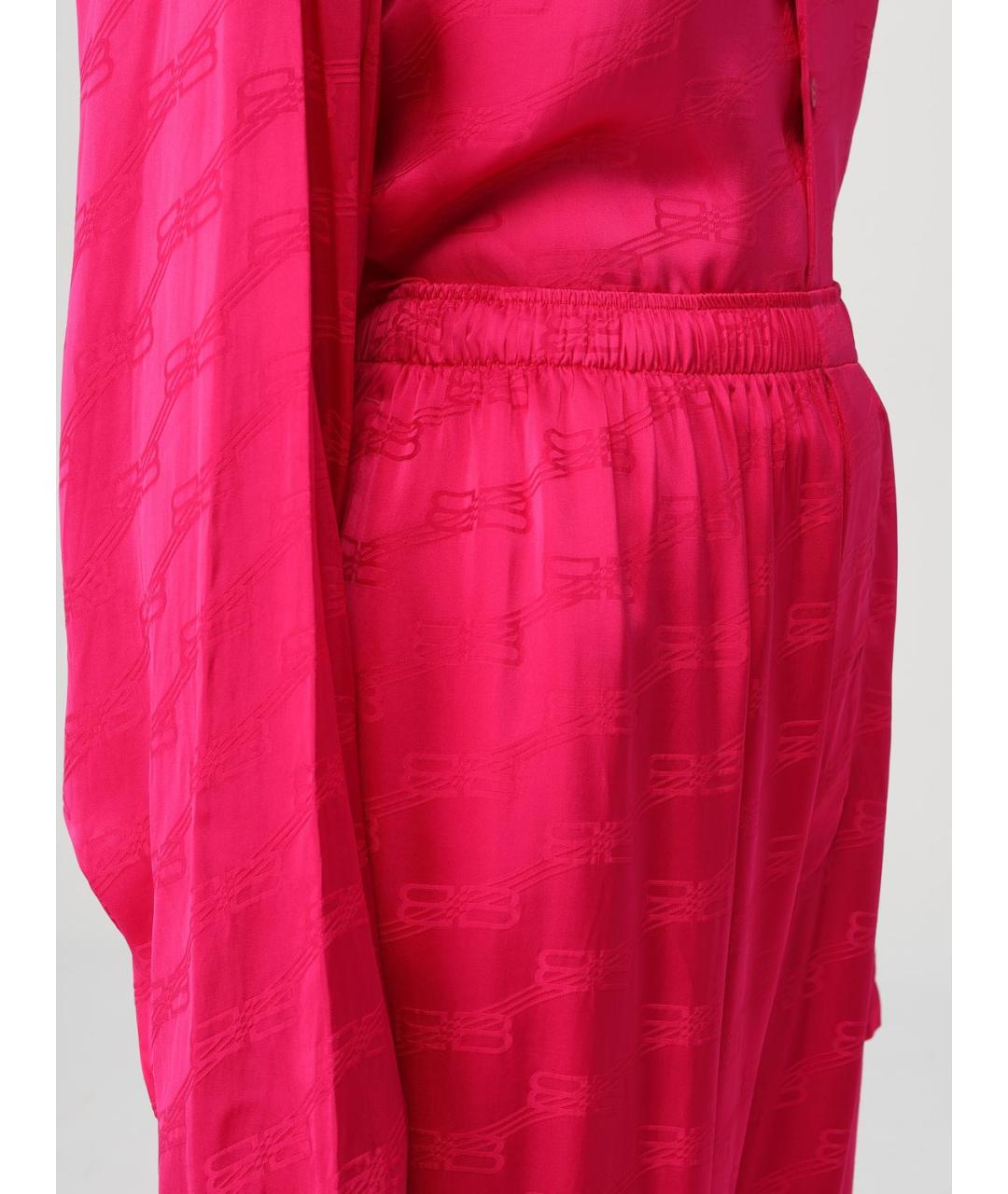BALENCIAGA Фуксия вискозные брюки широкие, фото 5