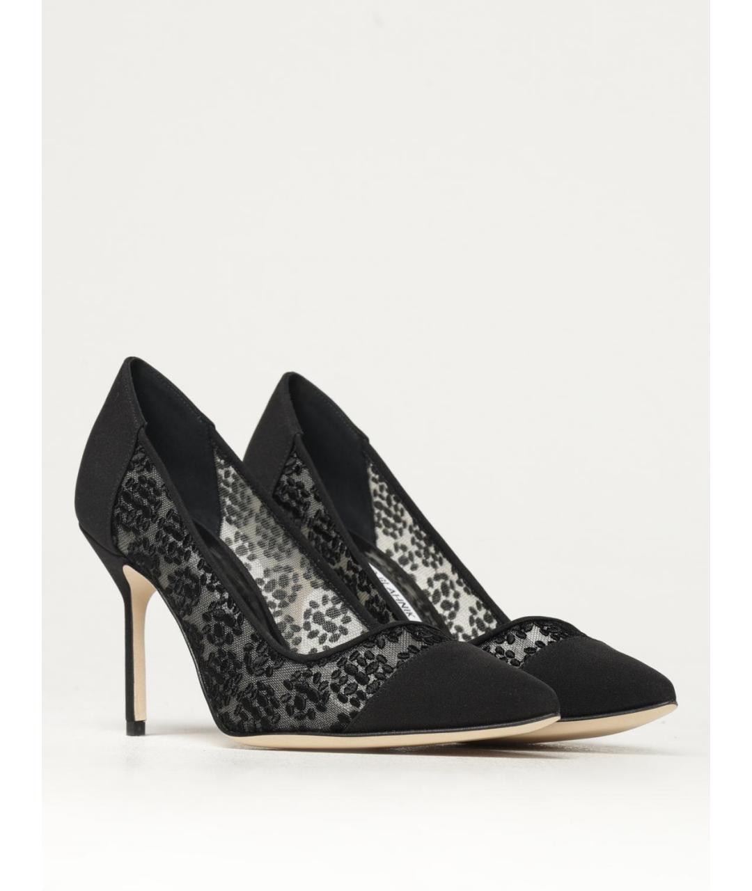 MANOLO BLAHNIK Черные текстильные туфли, фото 2