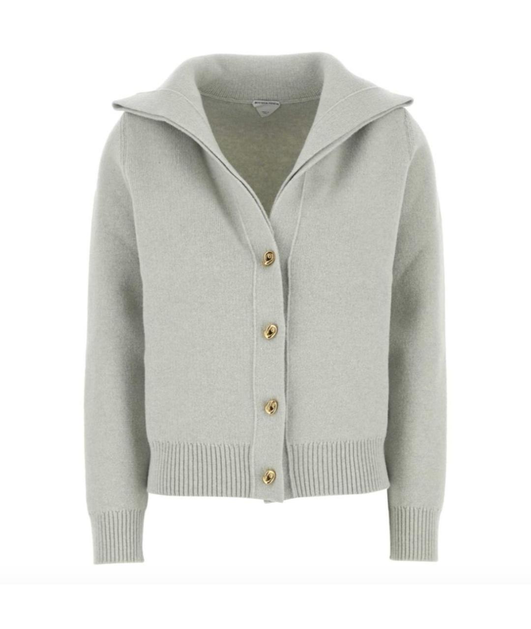 BOTTEGA VENETA Серый шерстяной кардиган, фото 1