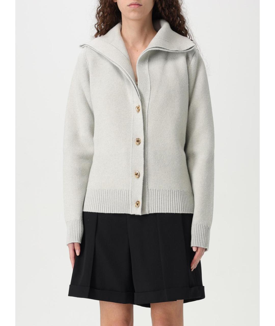 BOTTEGA VENETA Серый шерстяной кардиган, фото 2