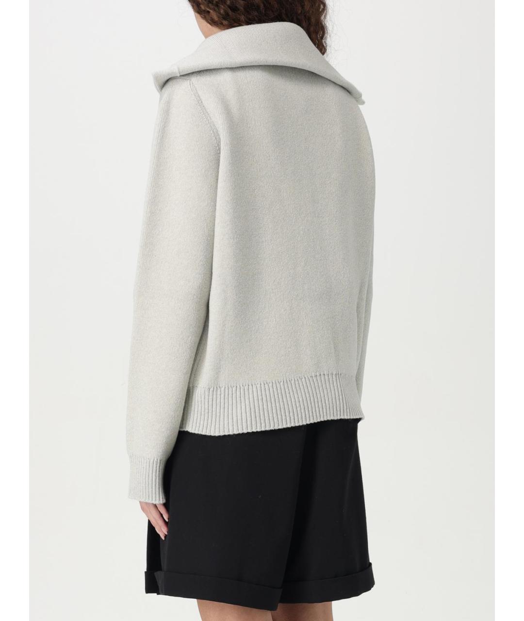 BOTTEGA VENETA Серый шерстяной кардиган, фото 3