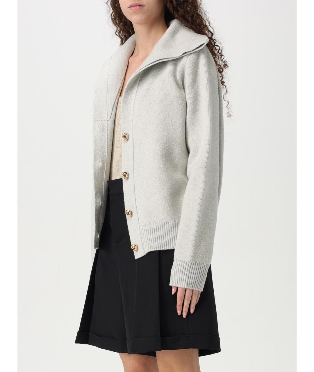 BOTTEGA VENETA Серый шерстяной кардиган, фото 4