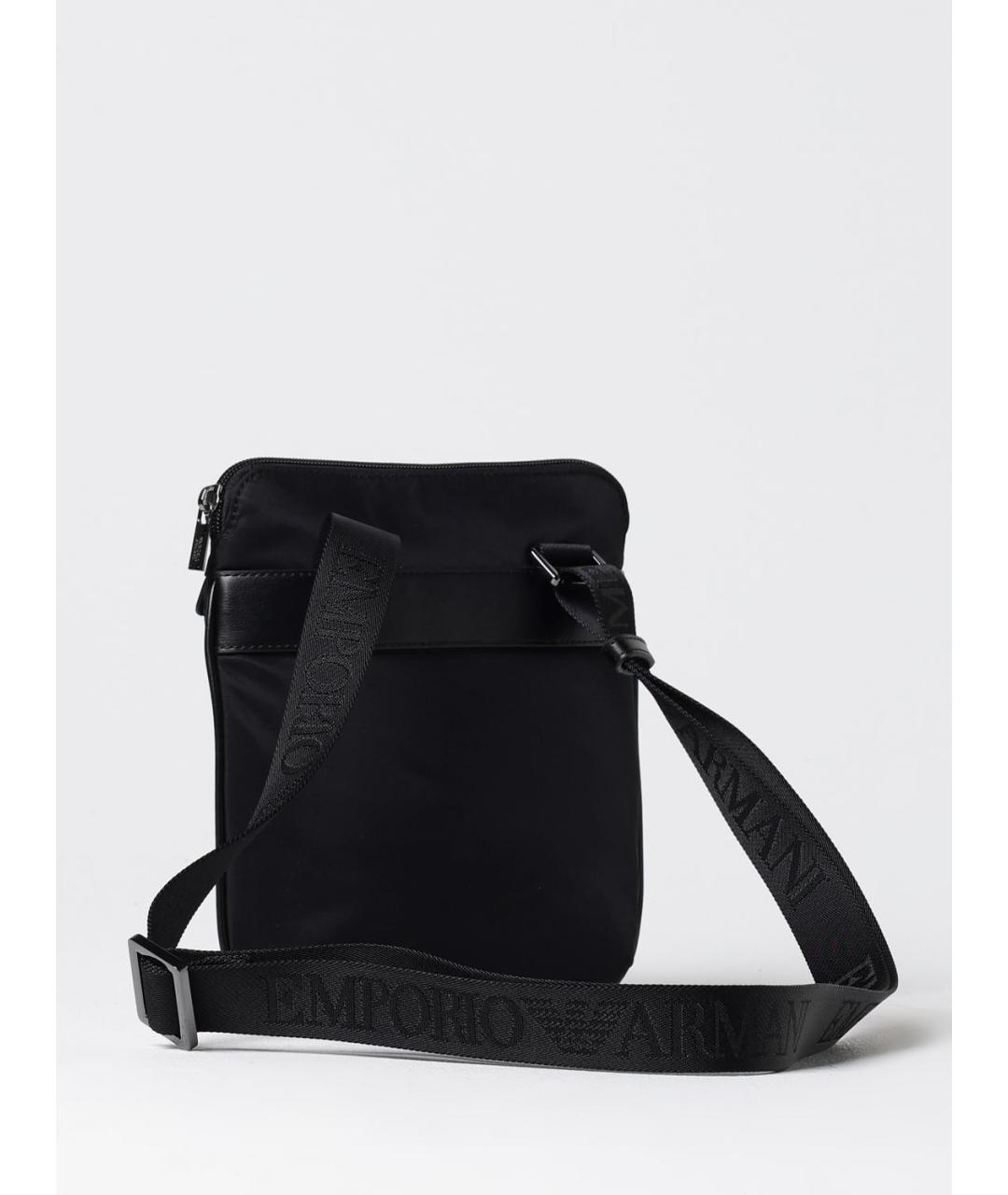 EMPORIO ARMANI Черная синтетическая сумка на плечо, фото 2