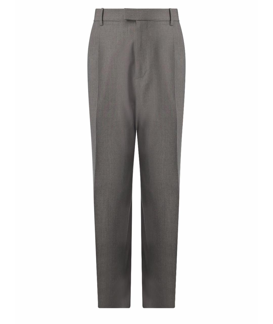 BOTTEGA VENETA Серые шерстяные прямые брюки, фото 1