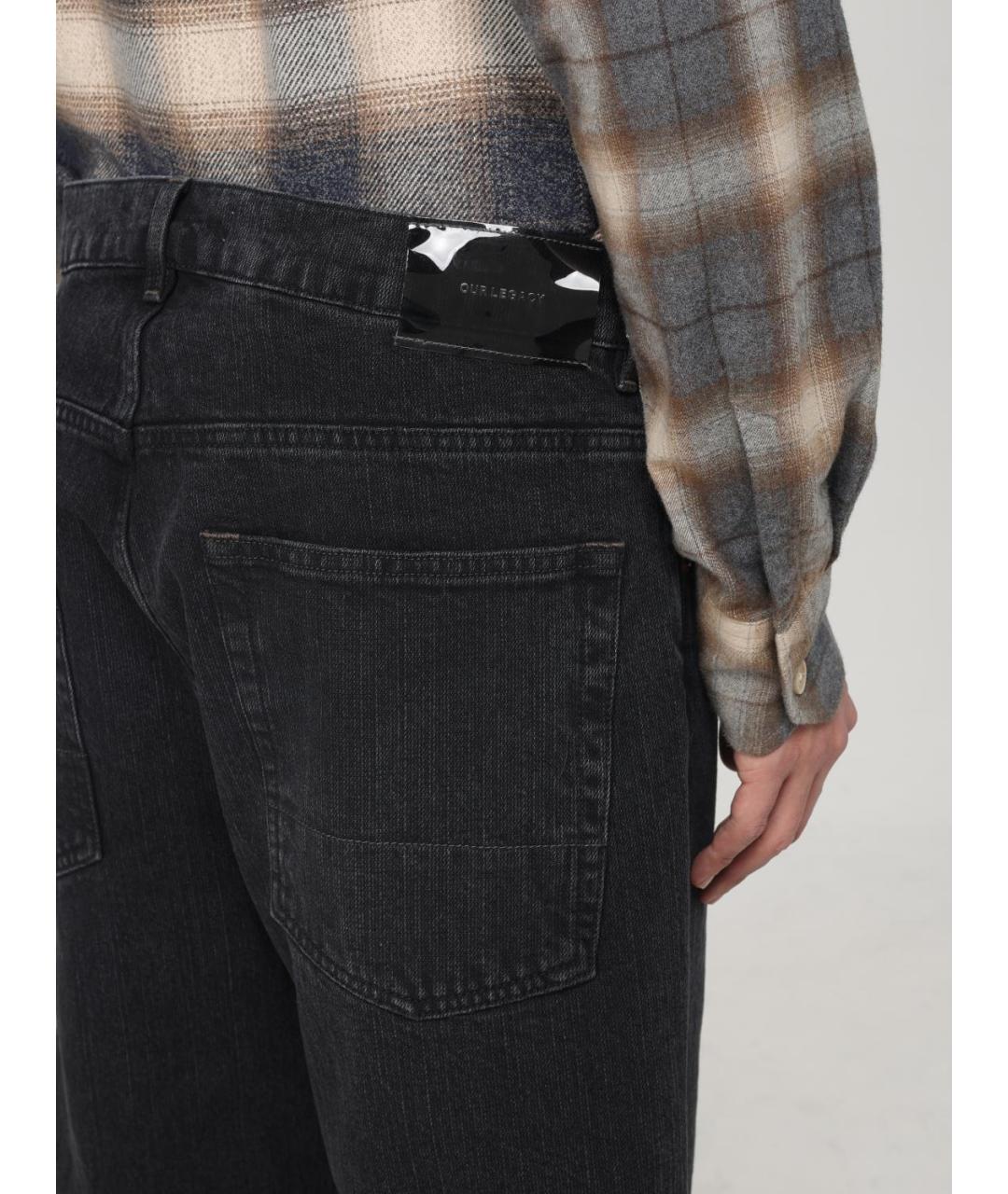 OUR LEGACY Черные хлопковые прямые джинсы, фото 5