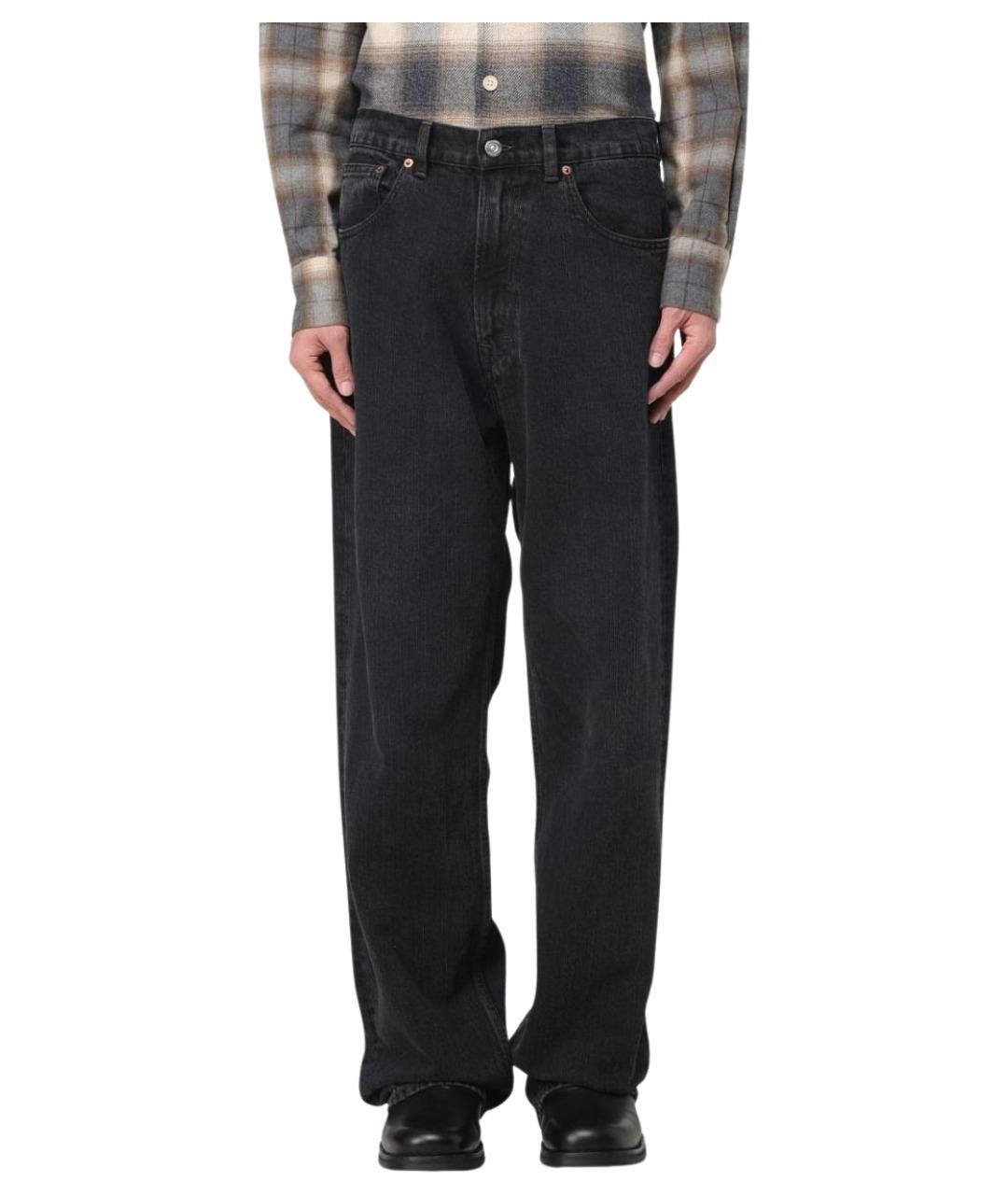 OUR LEGACY Черные хлопковые прямые джинсы, фото 1