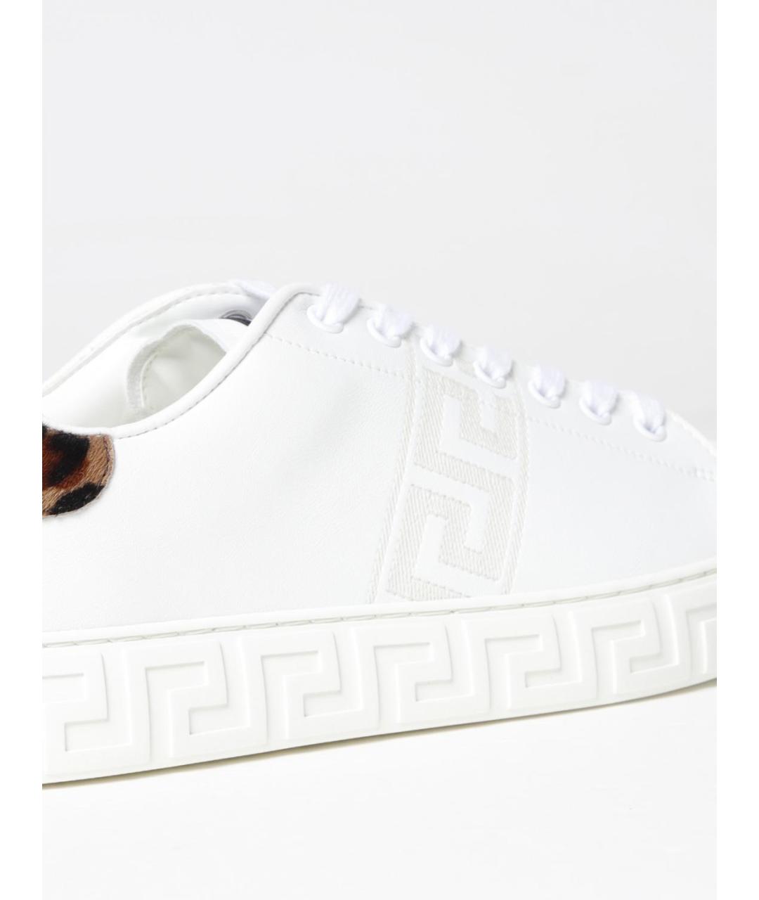 VERSACE Белые синтетические кеды, фото 4