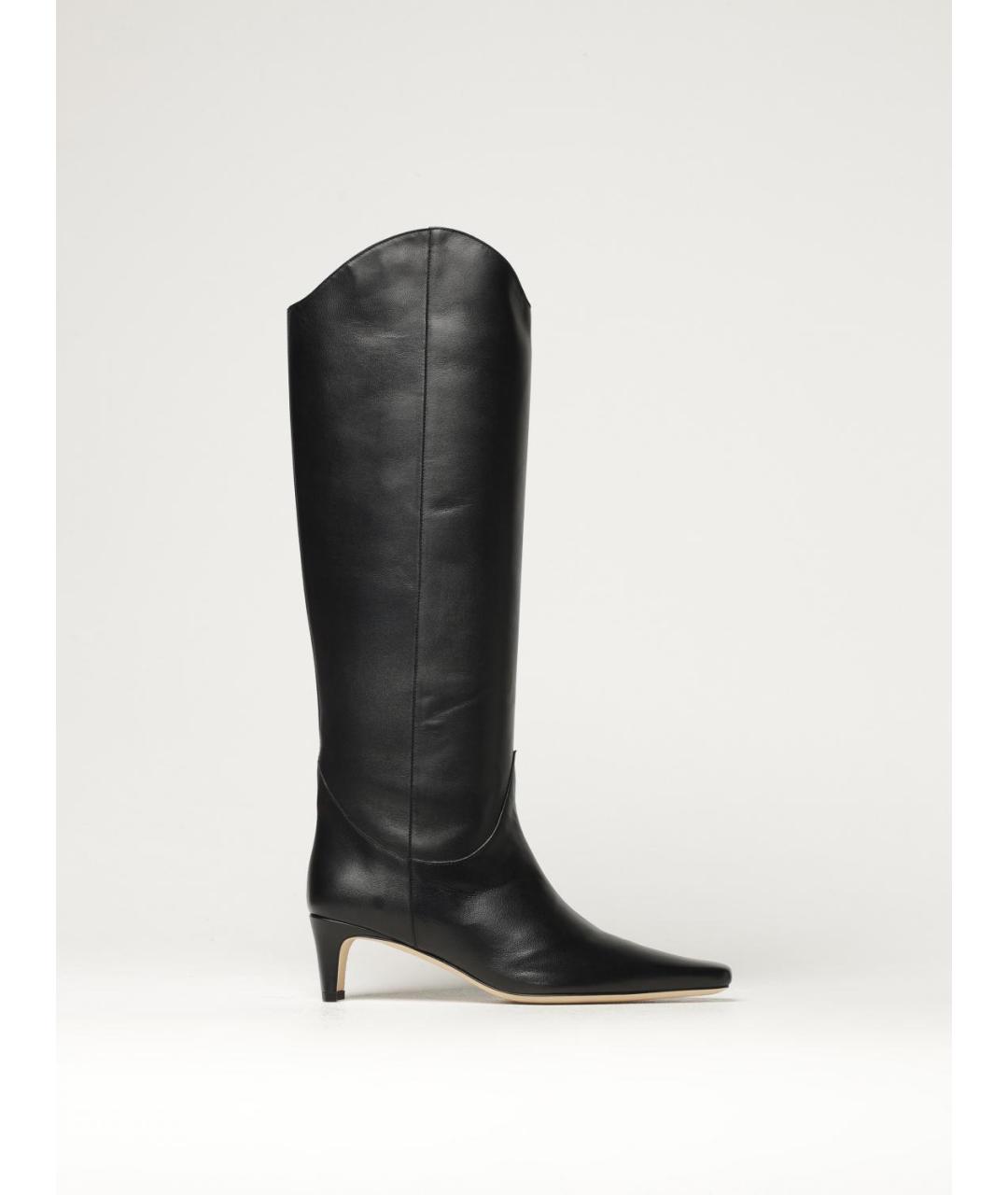 STAUD Черные кожаные сапоги, фото 4