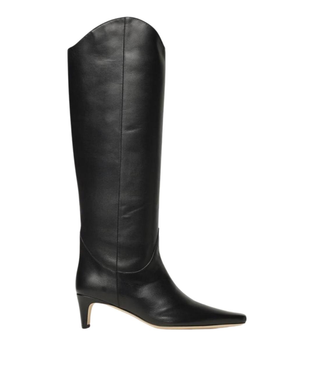 STAUD Черные кожаные сапоги, фото 1