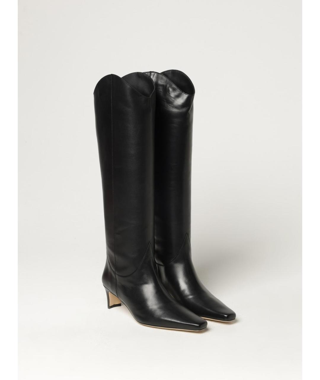 STAUD Черные кожаные сапоги, фото 2